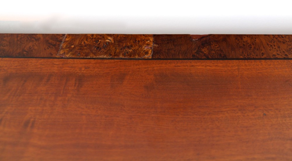 Irish Regency Mahogany & Burr Yew Crossbanded Tea Table View X