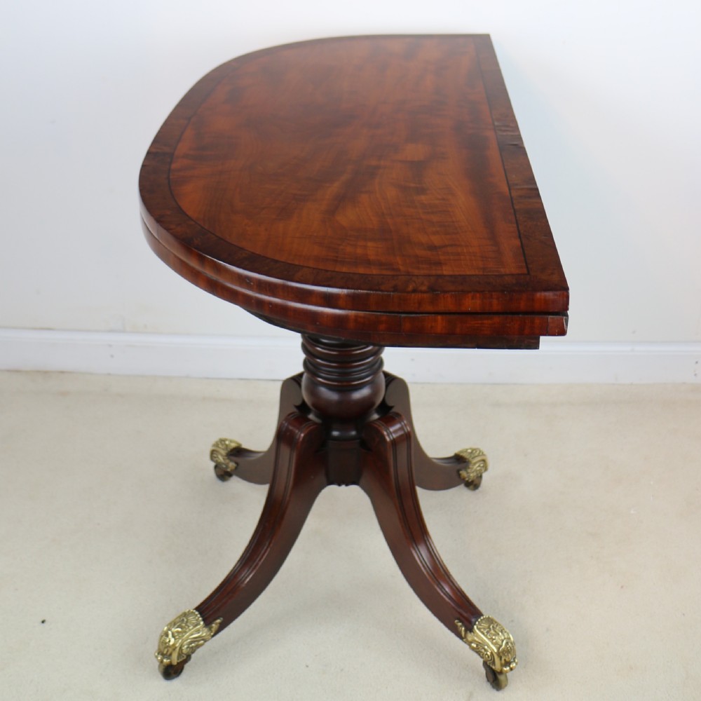 Irish Regency Mahogany & Burr Yew Crossbanded Tea Table View XIII