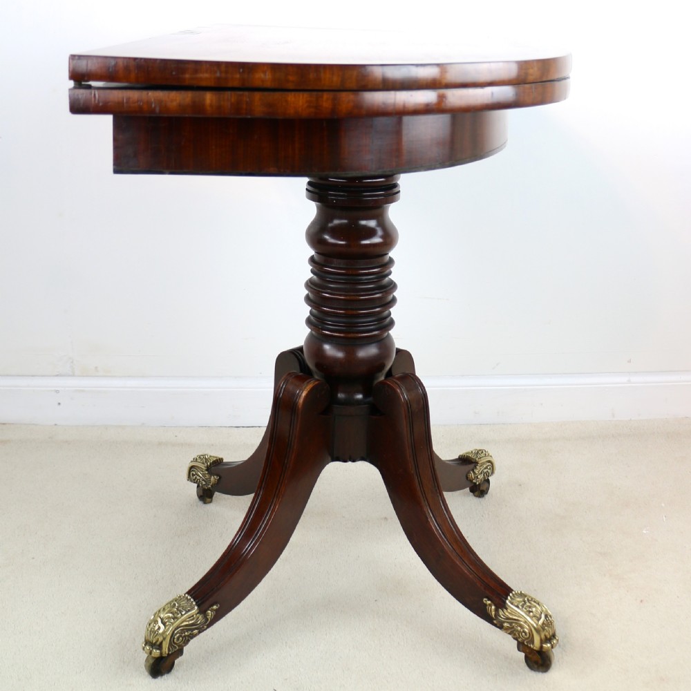 Irish Regency Mahogany & Burr Yew Crossbanded Tea Table View XIV