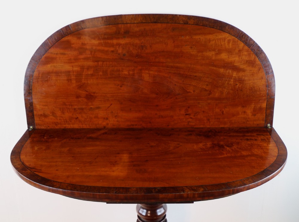 Irish Regency Mahogany & Burr Yew Crossbanded Tea Table View XVIII