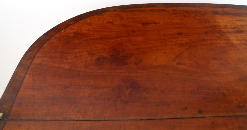 Irish Regency Mahogany & Burr Yew Crossbanded Tea Table View XXI