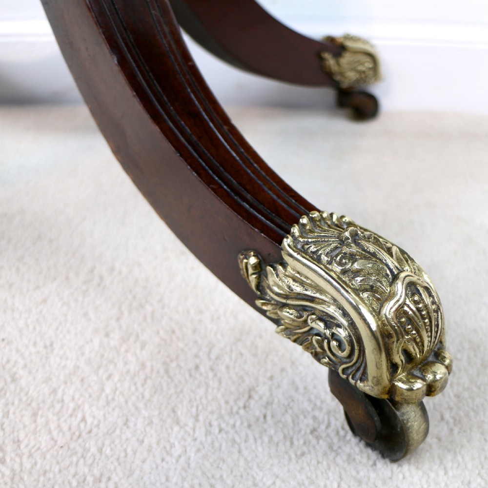 Irish Regency Mahogany & Burr Yew Crossbanded Tea Table View XXII