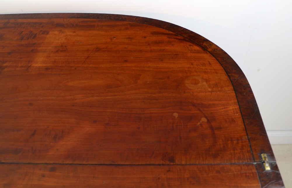 Irish Regency Mahogany & Burr Yew Crossbanded Tea Table View XXVI