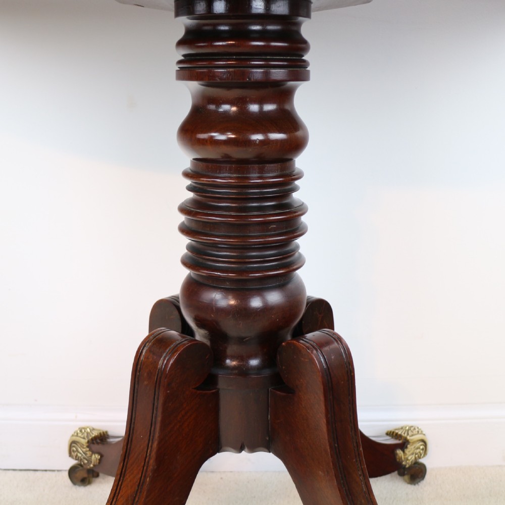 Irish Regency Mahogany & Burr Yew Crossbanded Tea Table View XXVII