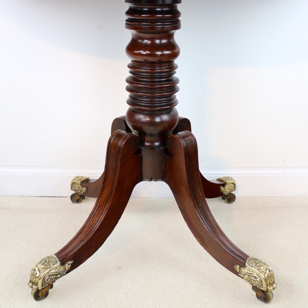 Irish Regency Mahogany & Burr Yew Crossbanded Tea Table View XXVIII
