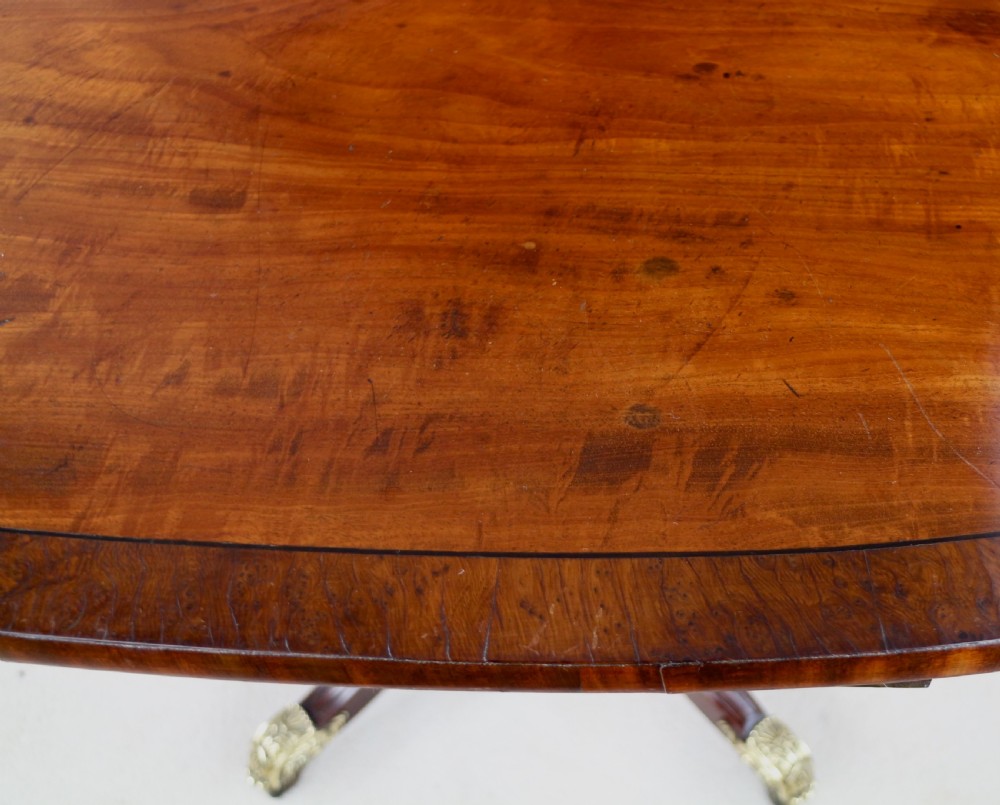 Irish Regency Mahogany & Burr Yew Crossbanded Tea Table View XXX