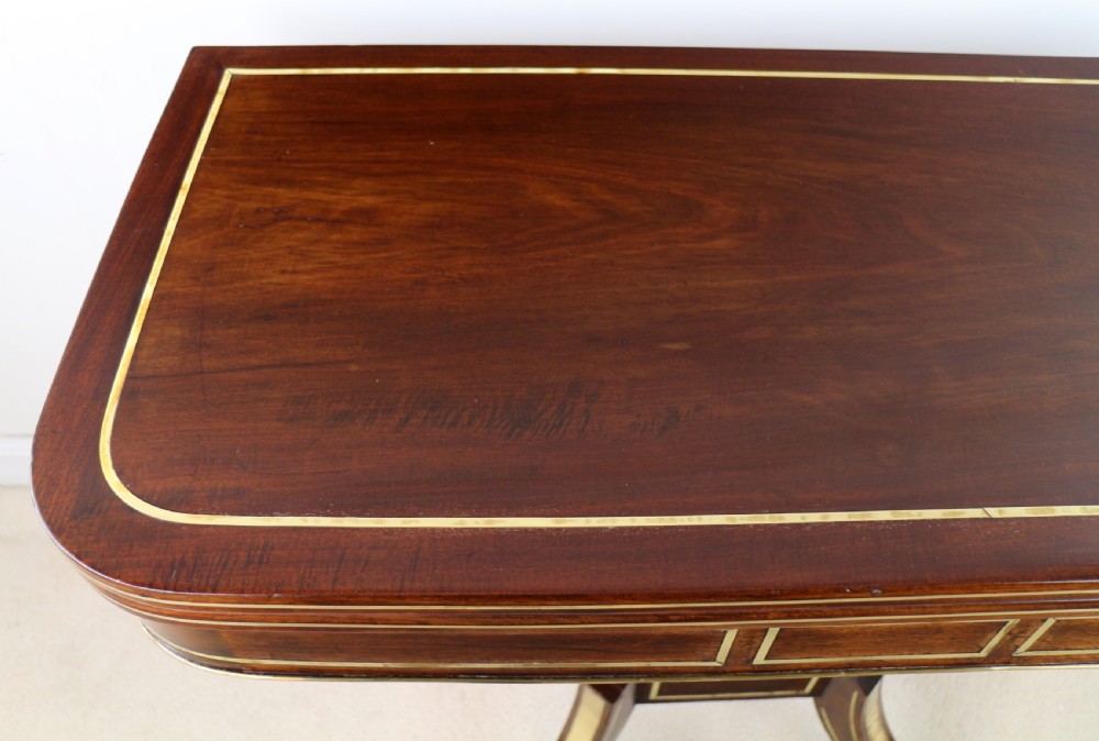 Regency Brass Inlaid Rosewood Card Table, c.1820 View VI