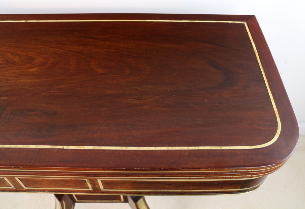 Regency Brass Inlaid Rosewood Card Table, c.1820 View IX