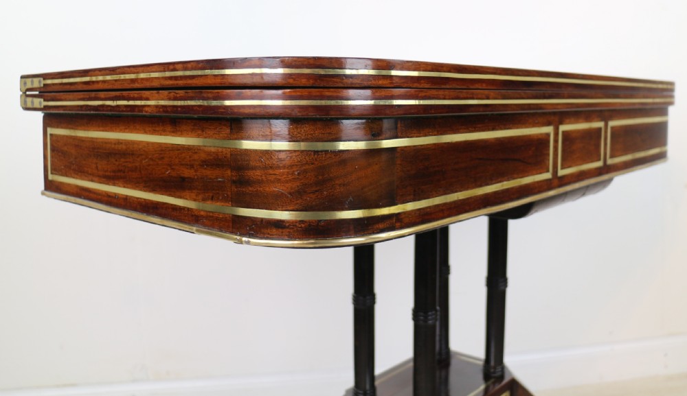 Regency Brass Inlaid Rosewood Card Table, c.1820 View XIV
