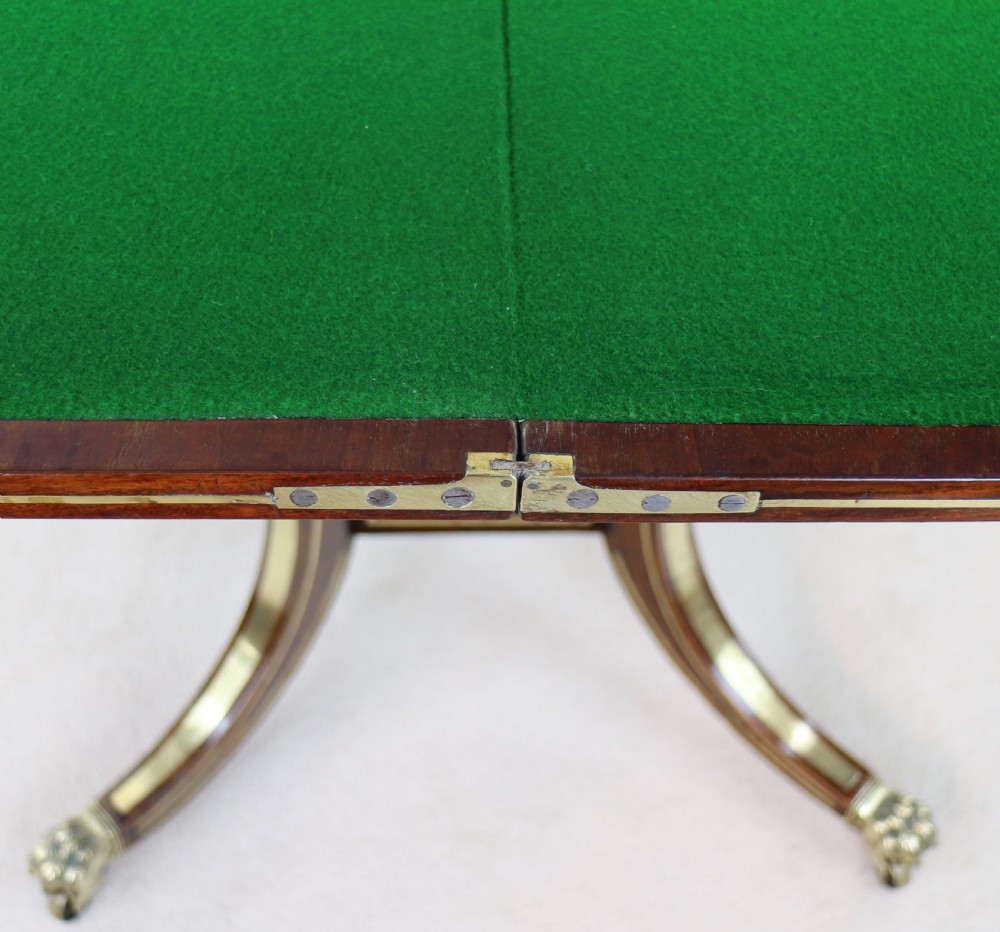 Regency Brass Inlaid Rosewood Card Table, c.1820 View XXIV