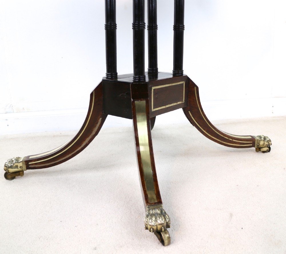 Regency Brass Inlaid Rosewood Card Table, c.1820 View XXV