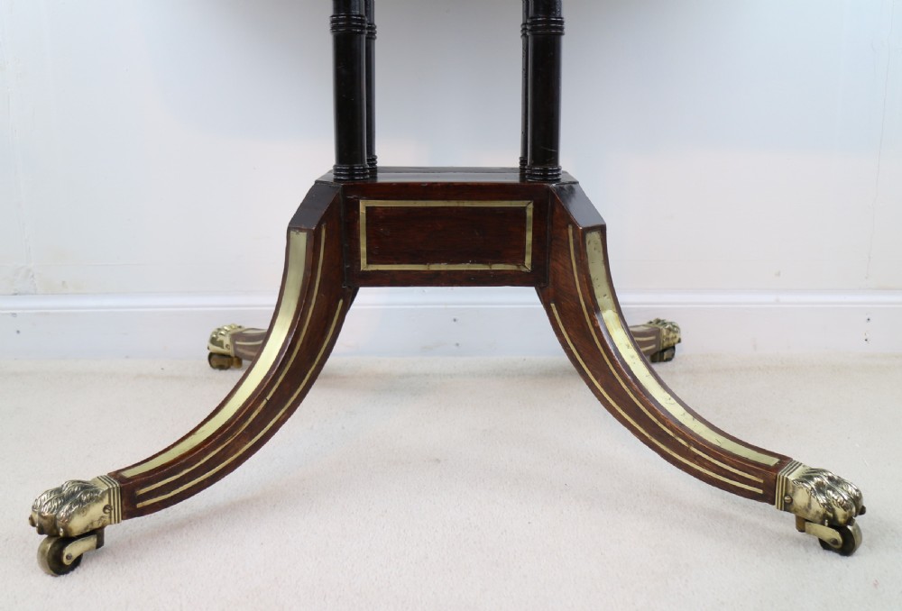 Regency Brass Inlaid Rosewood Card Table, c.1820 View XXVI