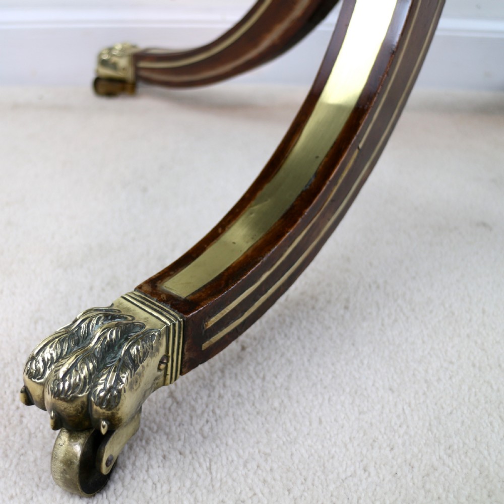 Regency Brass Inlaid Rosewood Card Table, c.1820 View XXX