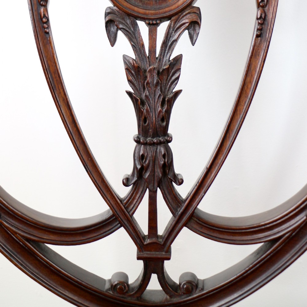 Set of 10 Victorian Hepplewhite Design Shield Back Carver Dining Chairs attributed to Gillows View XVIII