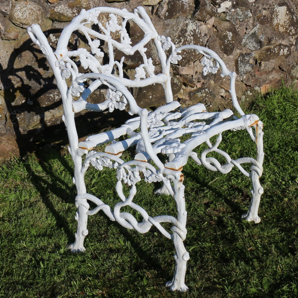 A Victorian Cast Iron Serpent & Twig Pattern Garden Seat or Bench, circa 1860