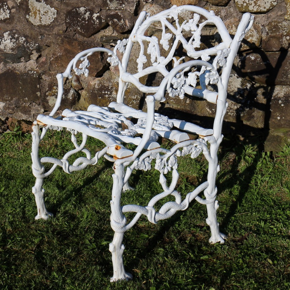 A Victorian Cast Iron Serpent & Twig Pattern Garden Seat or Bench, circa 1860 View IV