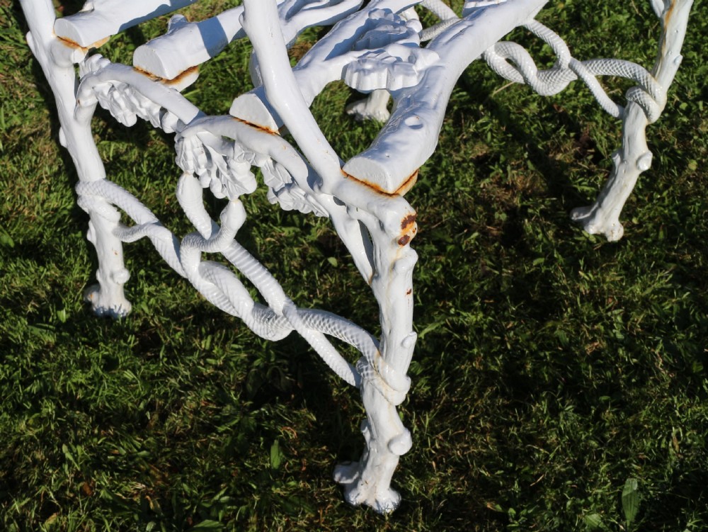 A Victorian Cast Iron Serpent & Twig Pattern Garden Seat or Bench, circa 1860 View XII