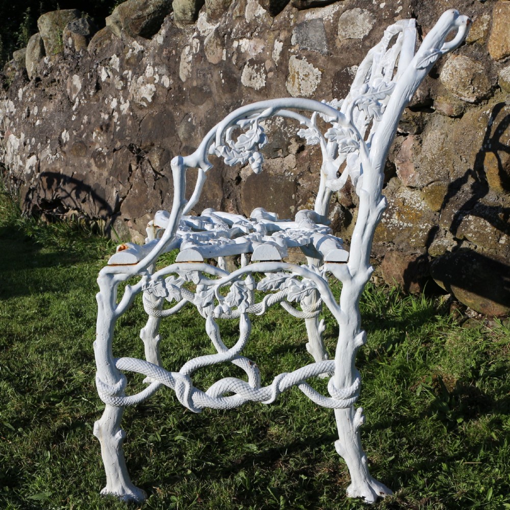 A Victorian Cast Iron Serpent & Twig Pattern Garden Seat or Bench, circa 1860 View XVI