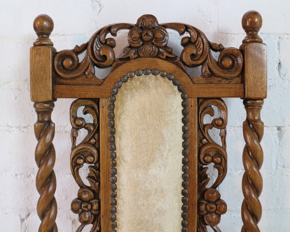 Set of 12 Jacobean Carved Oak Dining Chairs View XVII
