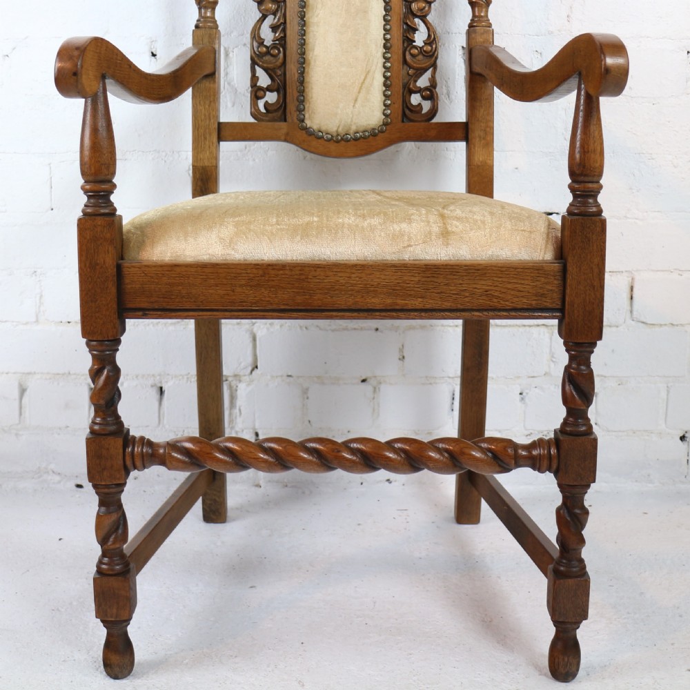 Set of 12 Jacobean Carved Oak Dining Chairs View XXVI
