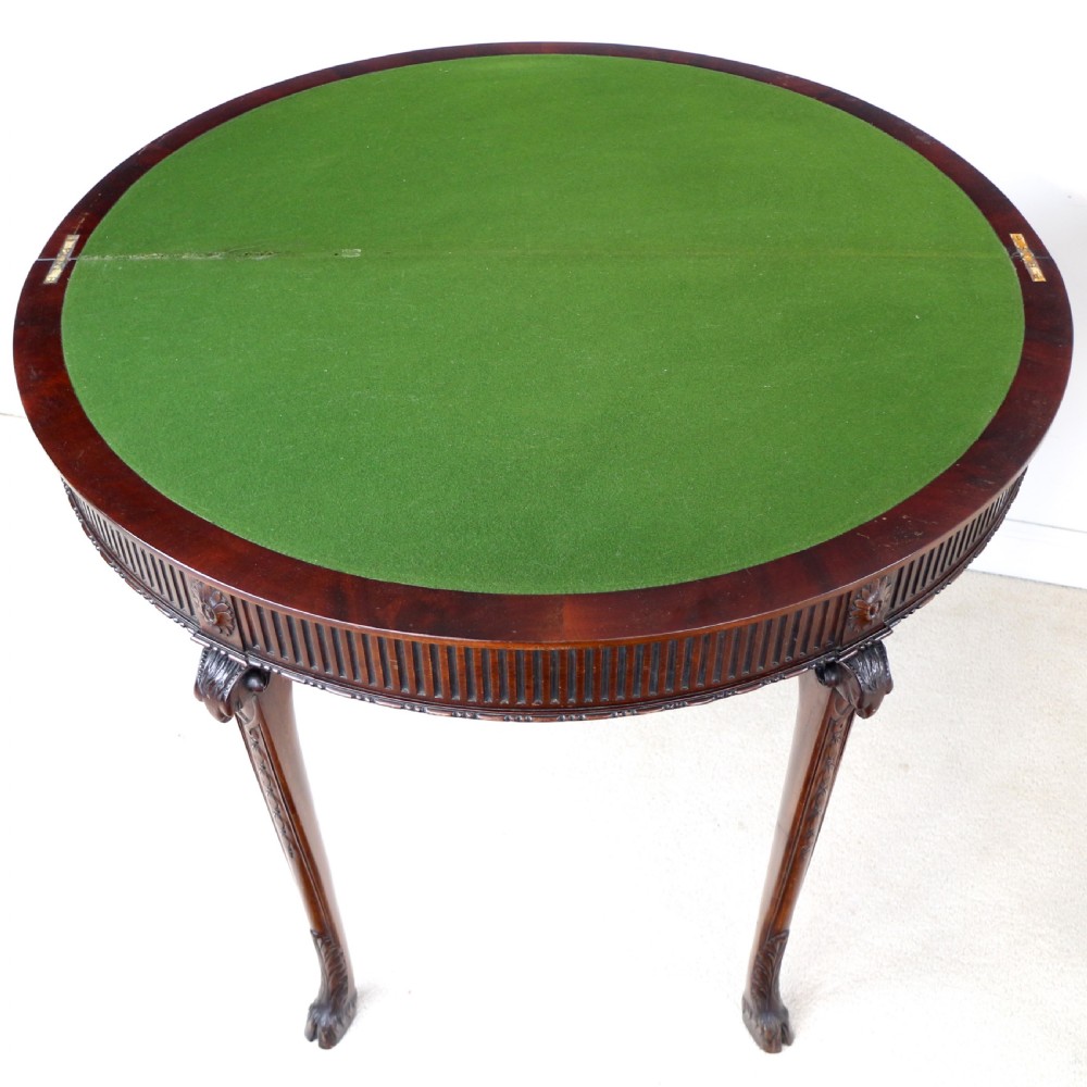 Pair of George III Neoclassical Style Mahogany Demi-Lune Card Tables by Maple & Co View XIV
