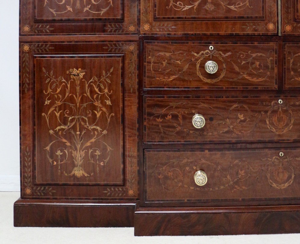19th Century Mahogany & Marquetry Fitted Wardrobe by Edwards & Roberts of London View X