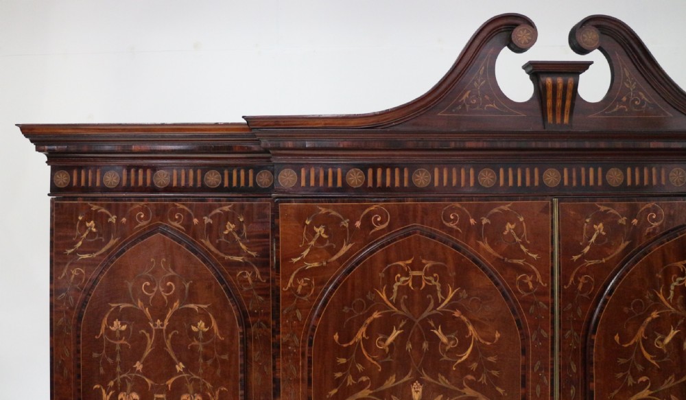 19th Century Mahogany & Marquetry Fitted Wardrobe by Edwards & Roberts of London View XII