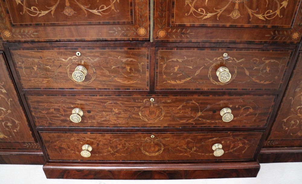 19th Century Mahogany & Marquetry Fitted Wardrobe by Edwards & Roberts of London View XIII