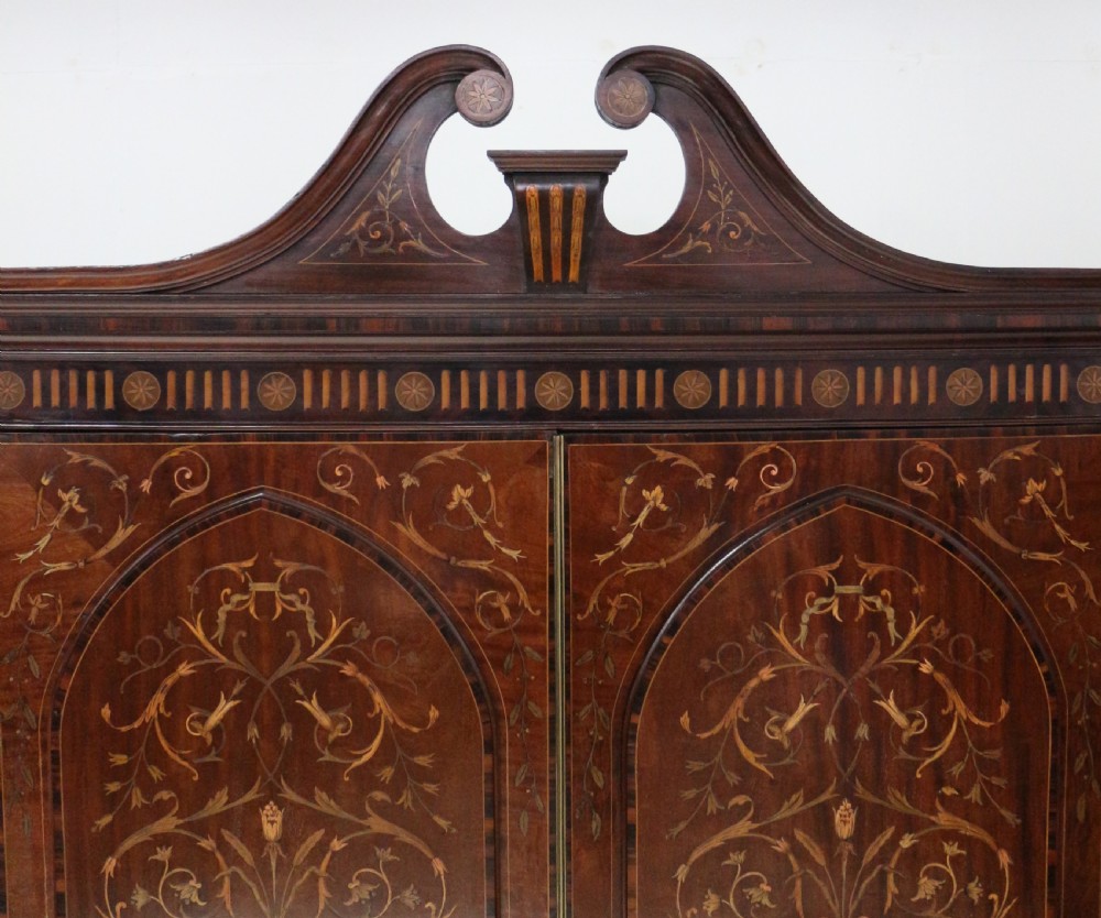 19th Century Mahogany & Marquetry Fitted Wardrobe by Edwards & Roberts of London View XIV