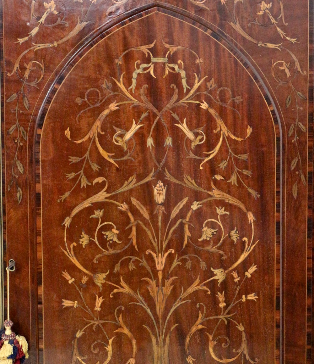 19th Century Mahogany & Marquetry Fitted Wardrobe by Edwards & Roberts of London View XVII