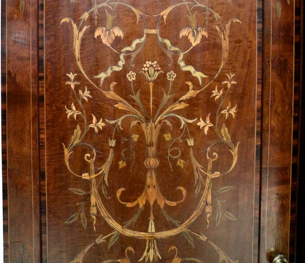 19th Century Mahogany & Marquetry Fitted Wardrobe by Edwards & Roberts of London View XVIII