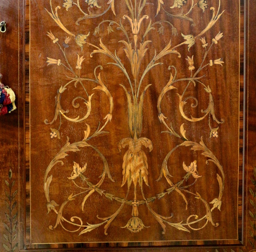 19th Century Mahogany & Marquetry Fitted Wardrobe by Edwards & Roberts of London View XXI