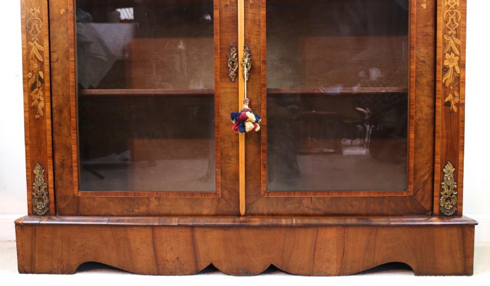 Victorian Walnut and Floral Marquetry Side Cabinet View V