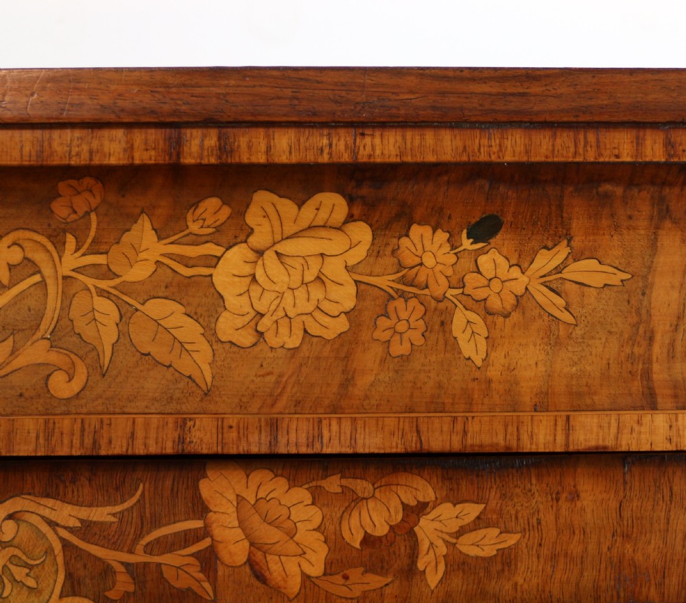 Victorian Walnut and Floral Marquetry Side Cabinet View X
