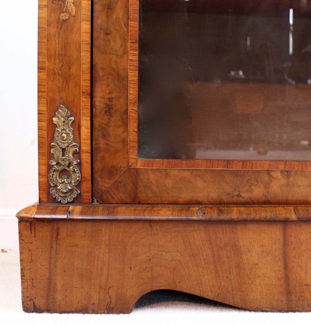 Victorian Walnut and Floral Marquetry Side Cabinet View XX