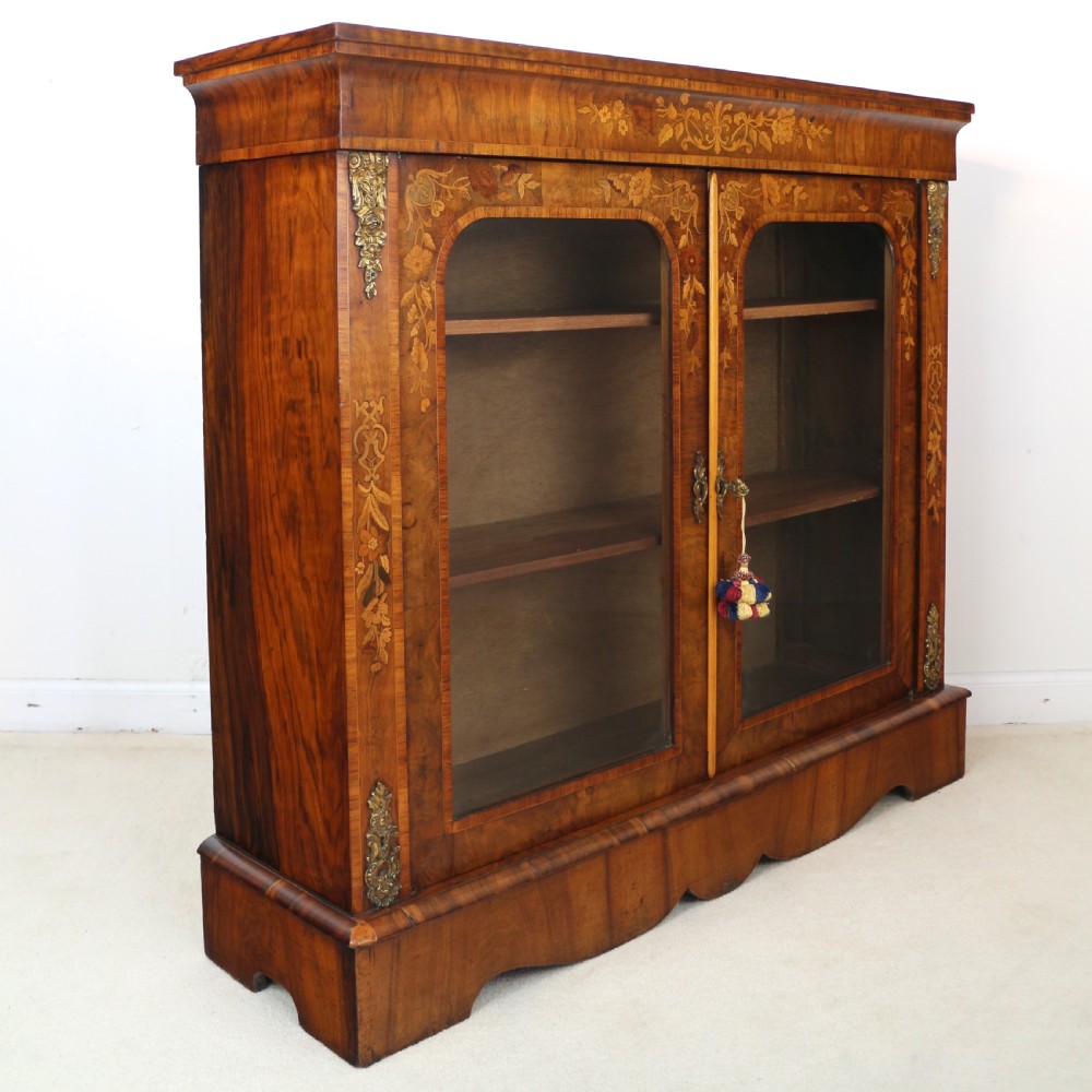Victorian Walnut and Floral Marquetry Side Cabinet View XXVI