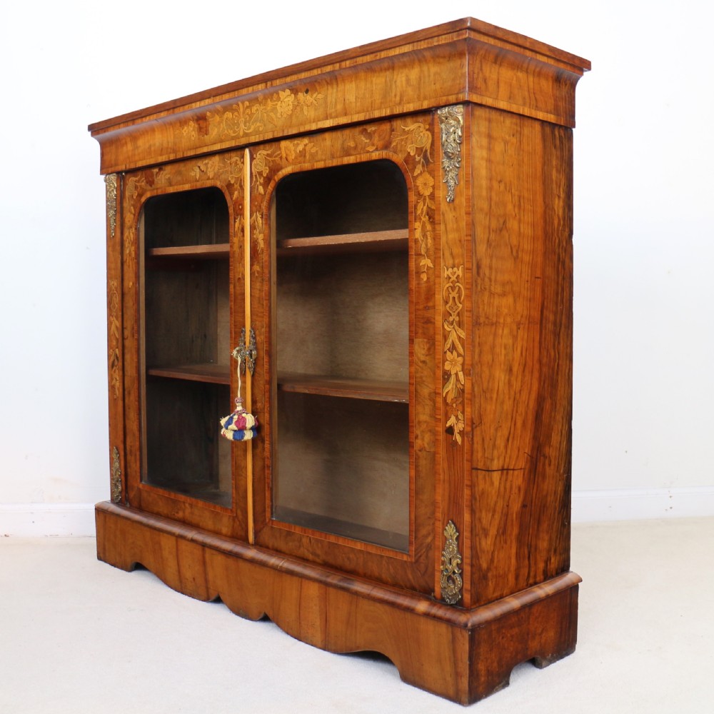 Victorian Walnut and Floral Marquetry Side Cabinet View XXVII