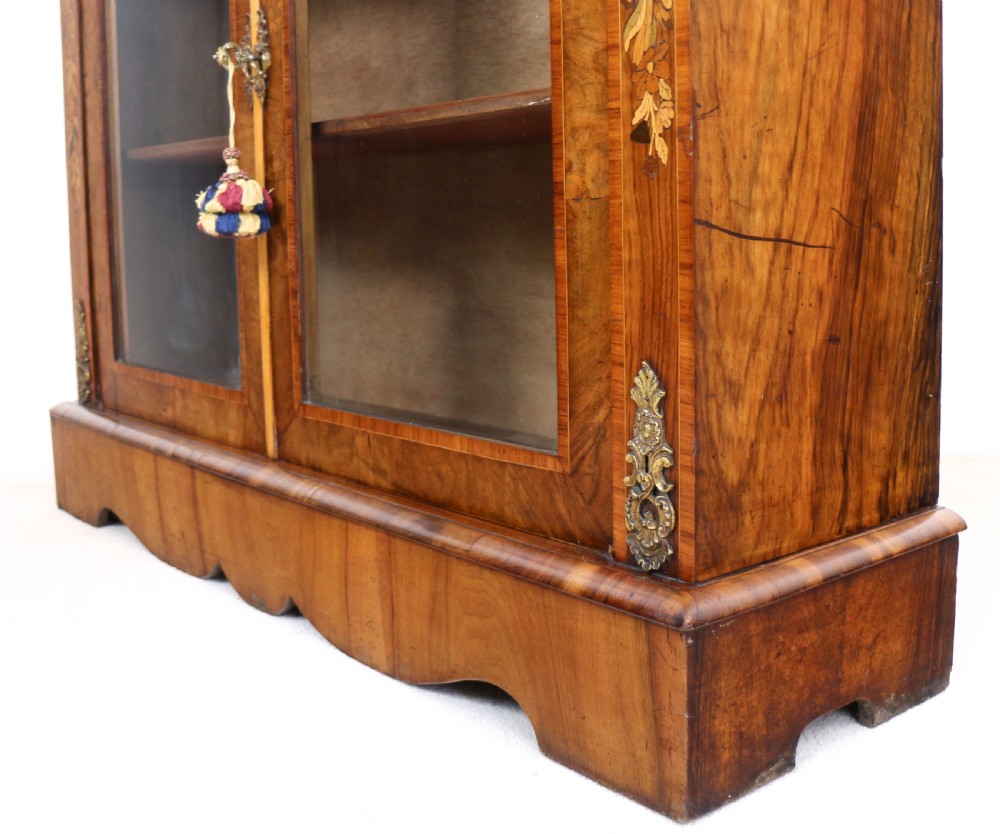 Victorian Walnut and Floral Marquetry Side Cabinet View XXX