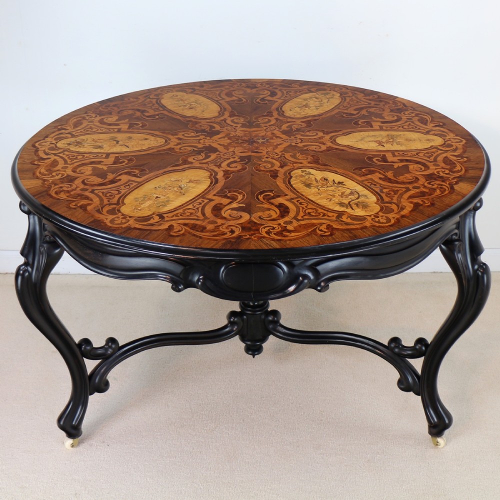 Victorian Marquetry Inlaid Circular Centre Table View IV