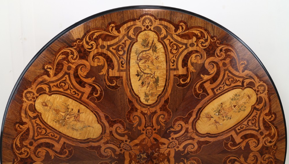 Victorian Marquetry Inlaid Circular Centre Table View XI
