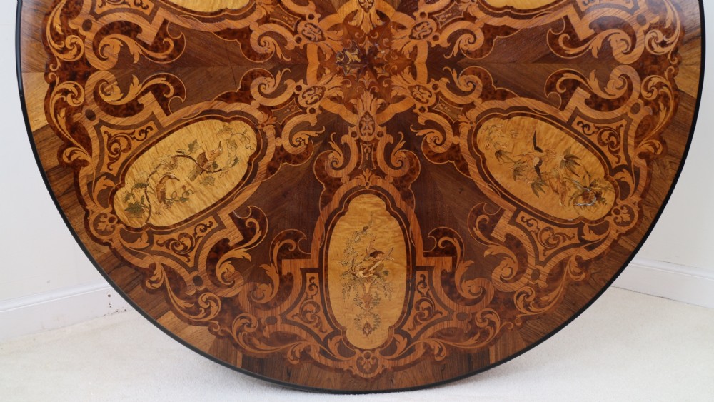 Victorian Marquetry Inlaid Circular Centre Table View XII