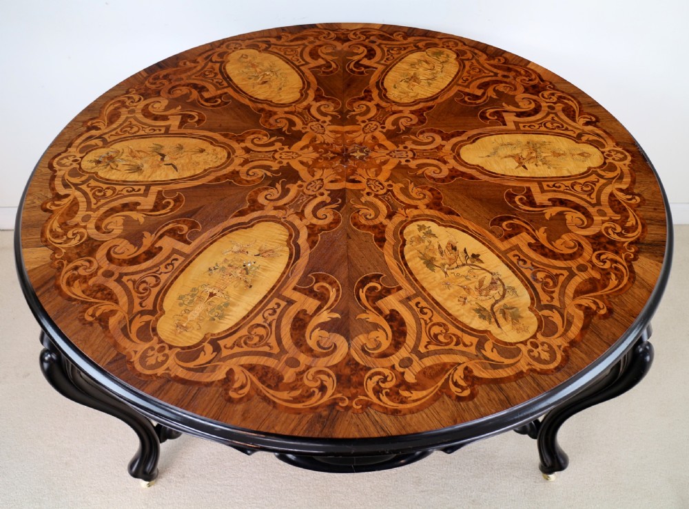 Victorian Marquetry Inlaid Circular Centre Table View XIII