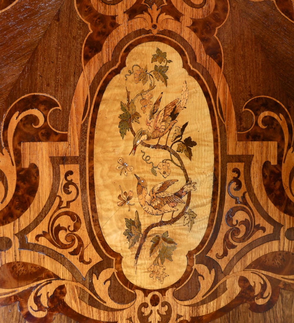 Victorian Marquetry Inlaid Circular Centre Table View XVI