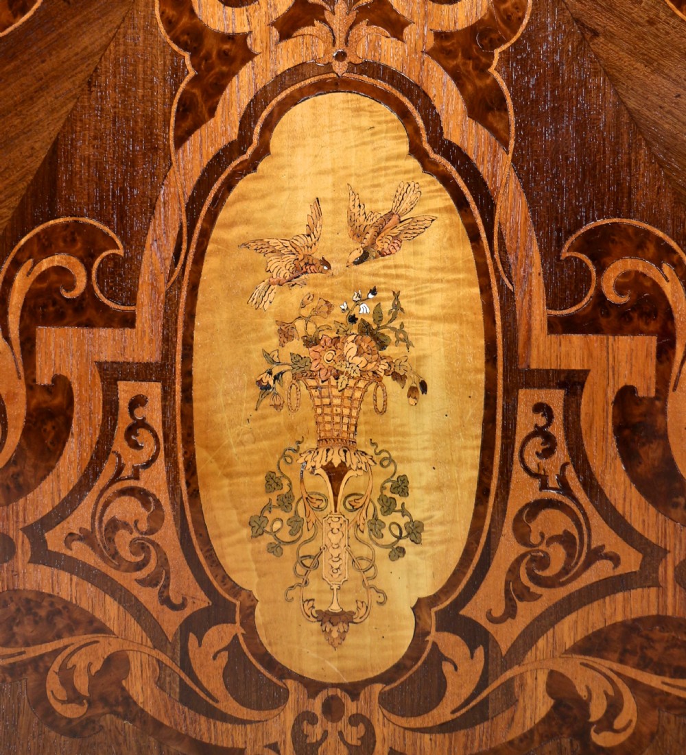 Victorian Marquetry Inlaid Circular Centre Table View XX