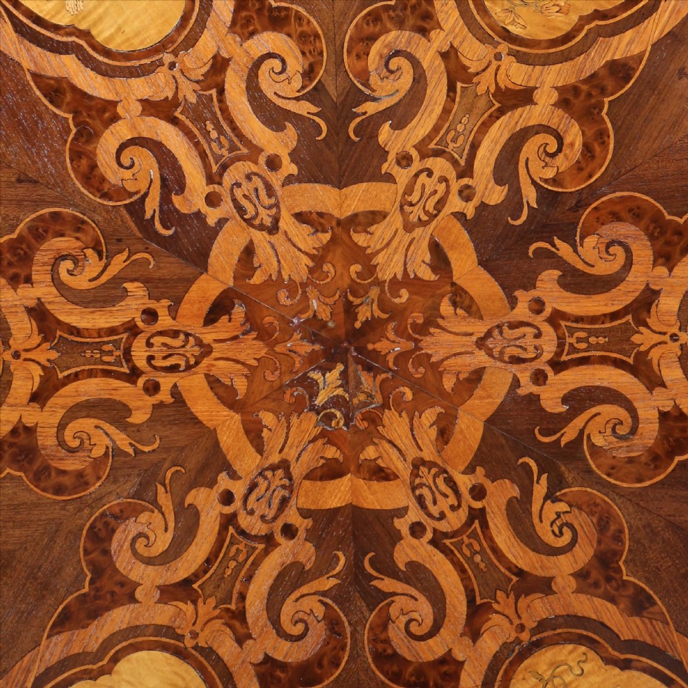 Victorian Marquetry Inlaid Circular Centre Table View XXV
