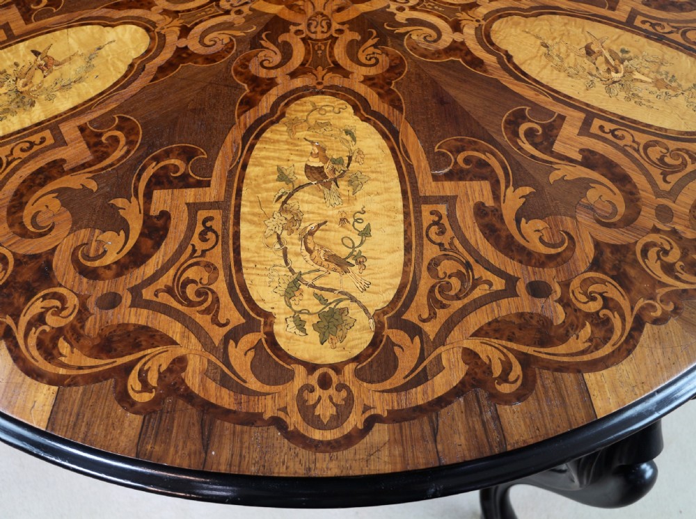 Victorian Marquetry Inlaid Circular Centre Table View XXVII
