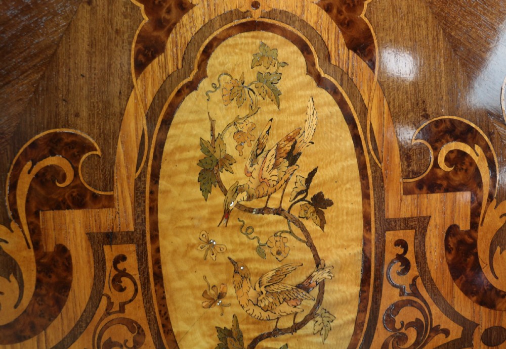 Victorian Marquetry Inlaid Circular Centre Table View XXIX