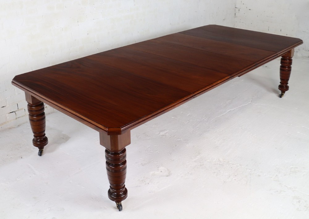 Maple & Co Victorian Mahogany Extending Dining Table with Three Leaves View VII