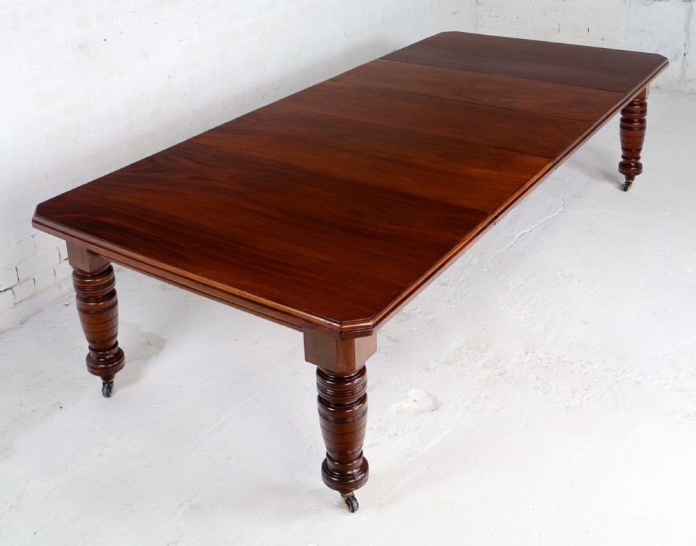 Maple & Co Victorian Mahogany Extending Dining Table with Three Leaves View VIII