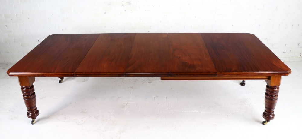 Maple & Co Victorian Mahogany Extending Dining Table with Three Leaves View IX